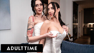 ADULT TIME - Érzéki, romantikus legelső együttlét a friss leszbi feleségek, Charlotte Sins és Melissa Stratton között