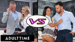 Csintalan iskoláslány csata! Khloe Kapri VS Kimmy Kimm
