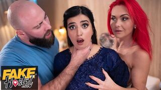 Szégyenlős pakisztáni szuka felébred szexuálisan egy édeshármasban kéjenc brit párral